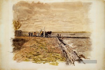 die Seine Realismus Landschaft Thomas Eakins Zeichnung Ölgemälde